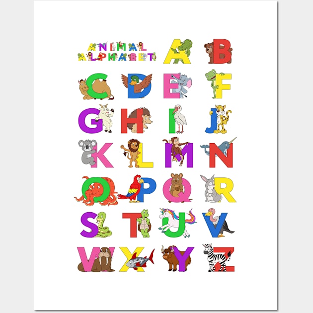 Animal Alphabet Wall Art by BoombasticArt